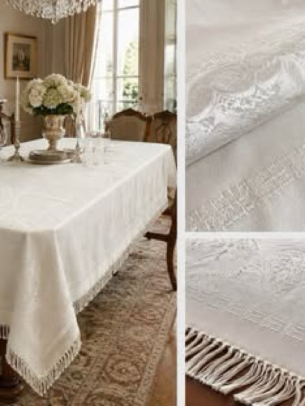New  - Santorini, Greece Embroidered Tablecloth